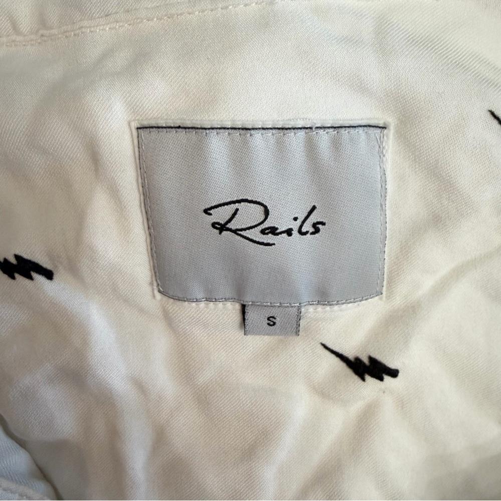 Rails Taylor White Flocked Lightning Button Down Long Sleeve Shirt 23111 - Picture 6 of 10